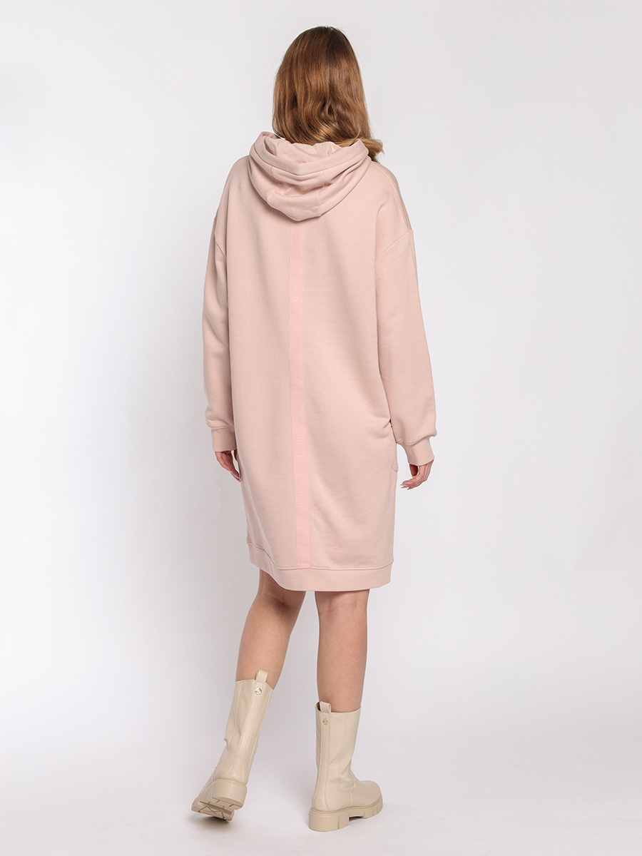 Розовое платье-толстовка с капюшоном Comma купить за 6990 руб