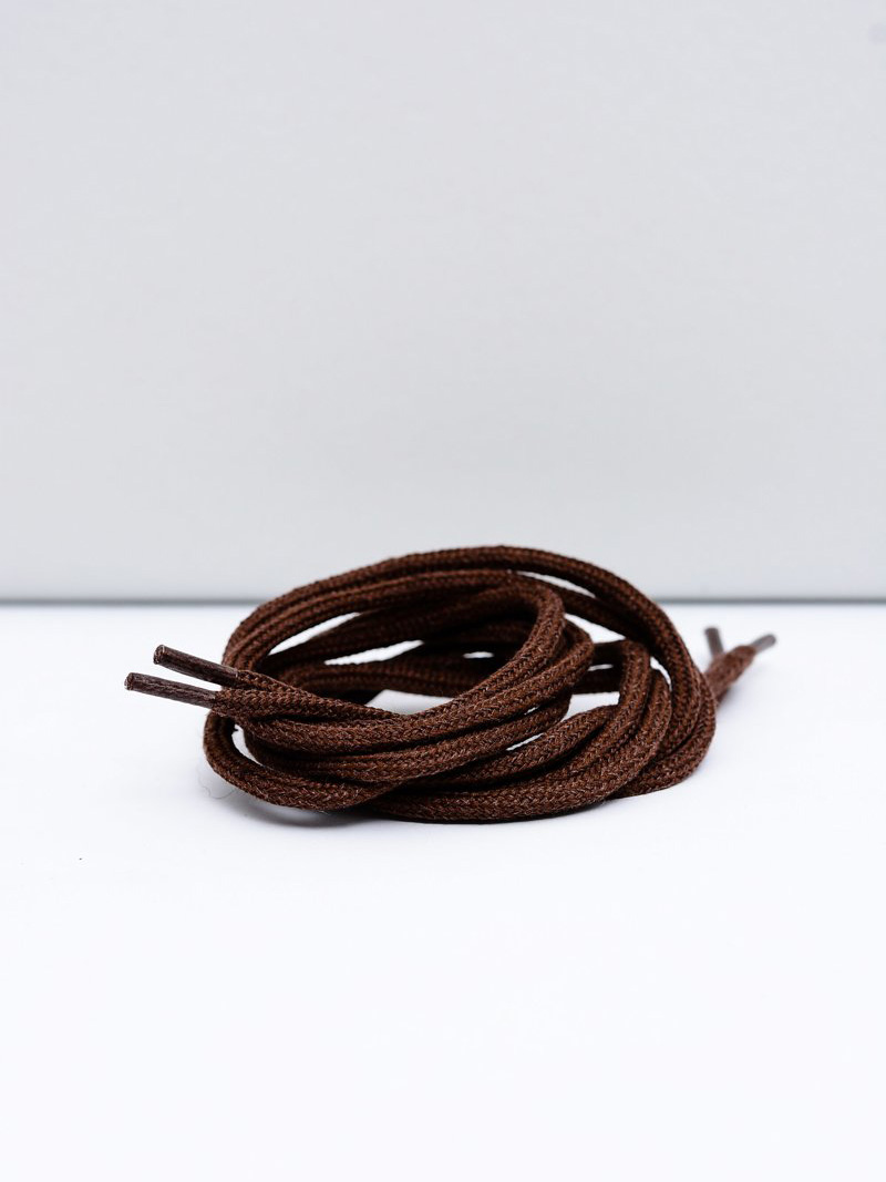 Круглые средние шнурки 60 см, коричневые